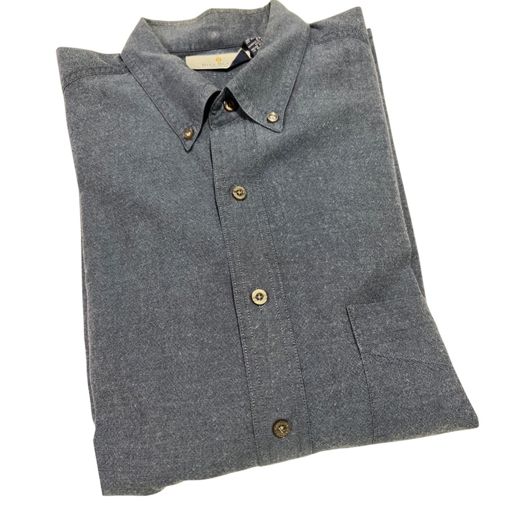 Bill Blass Button Down Shirt Mens XL French Blue Cotton Long Sleeve Casual E05